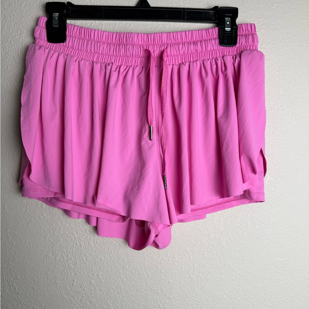 Blaosn Women Size Small Barbie Pink athletic 2 in 1 flowy‎ workout shorts